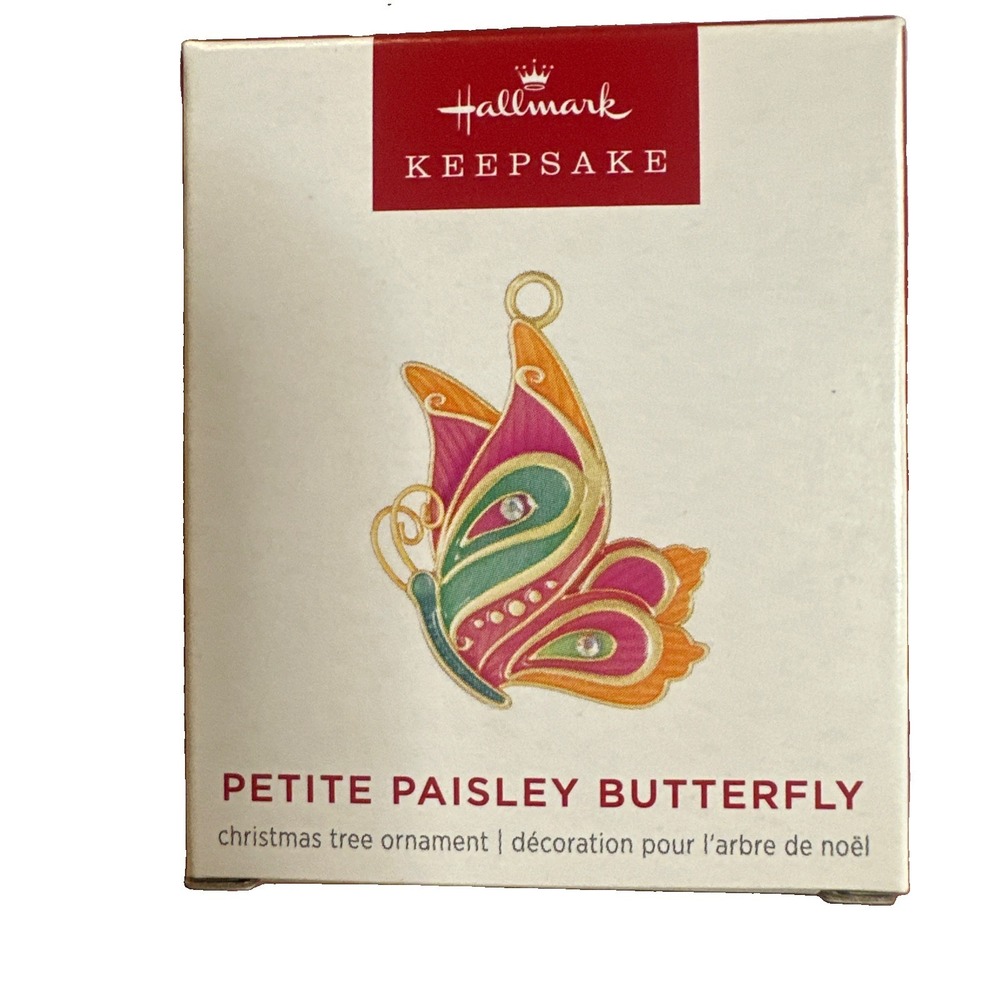 Hallmark 2024 Keepsake Petite Paisley Butterfly Christmas Ornament New with Box